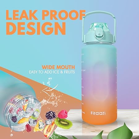 FITAARI Premium Motivational Water Bottle, 2 Litre