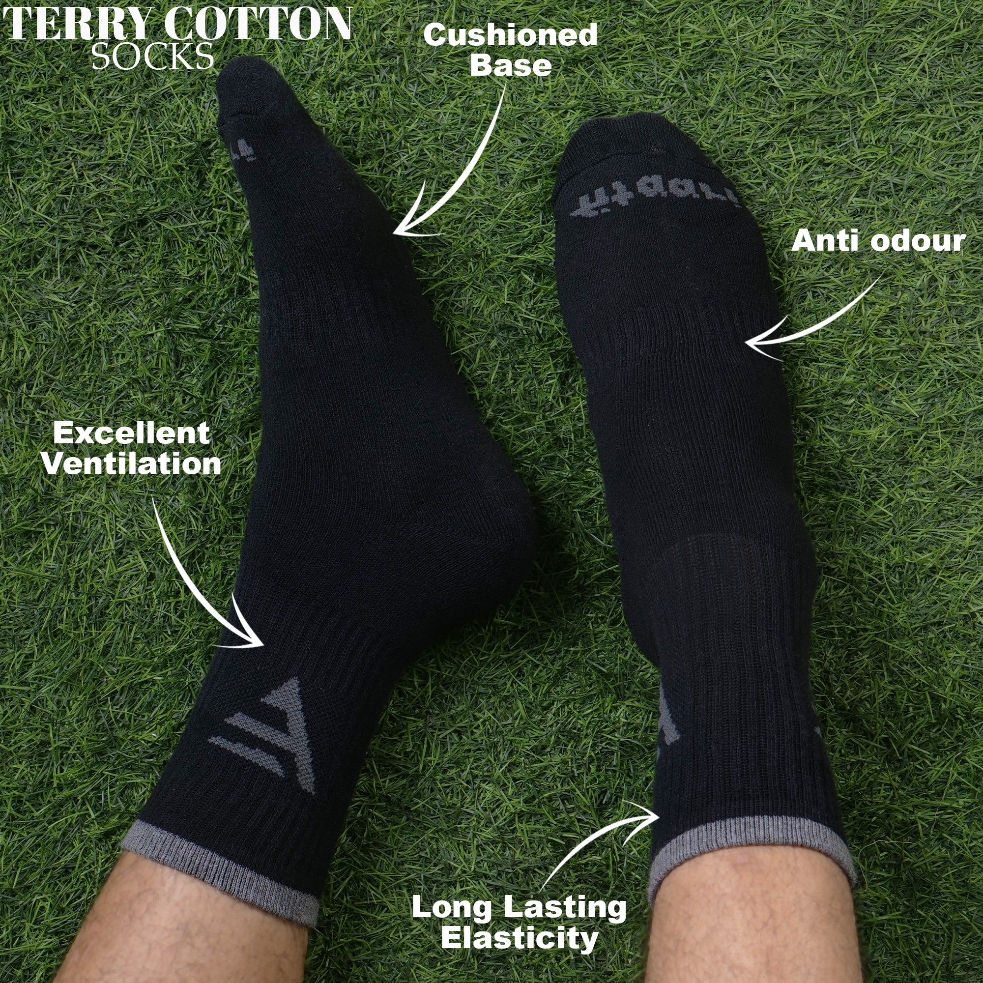 Fitaari Premium Cotton Socks (BBW,WWB),Pack Of 3