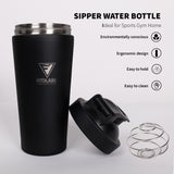 Fitaari Premium Black Steel Shaker And Premium Gym Bag