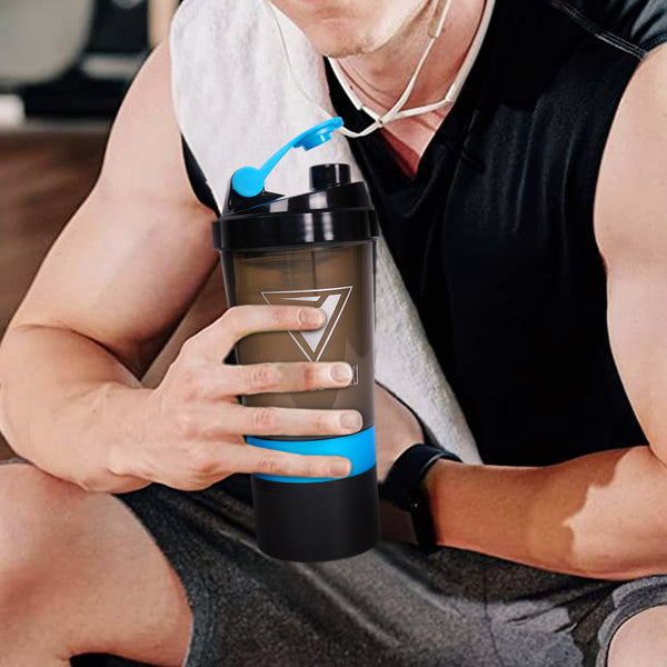 Fitaari Premium Shaker Bottle WIth Whey And Pill Container