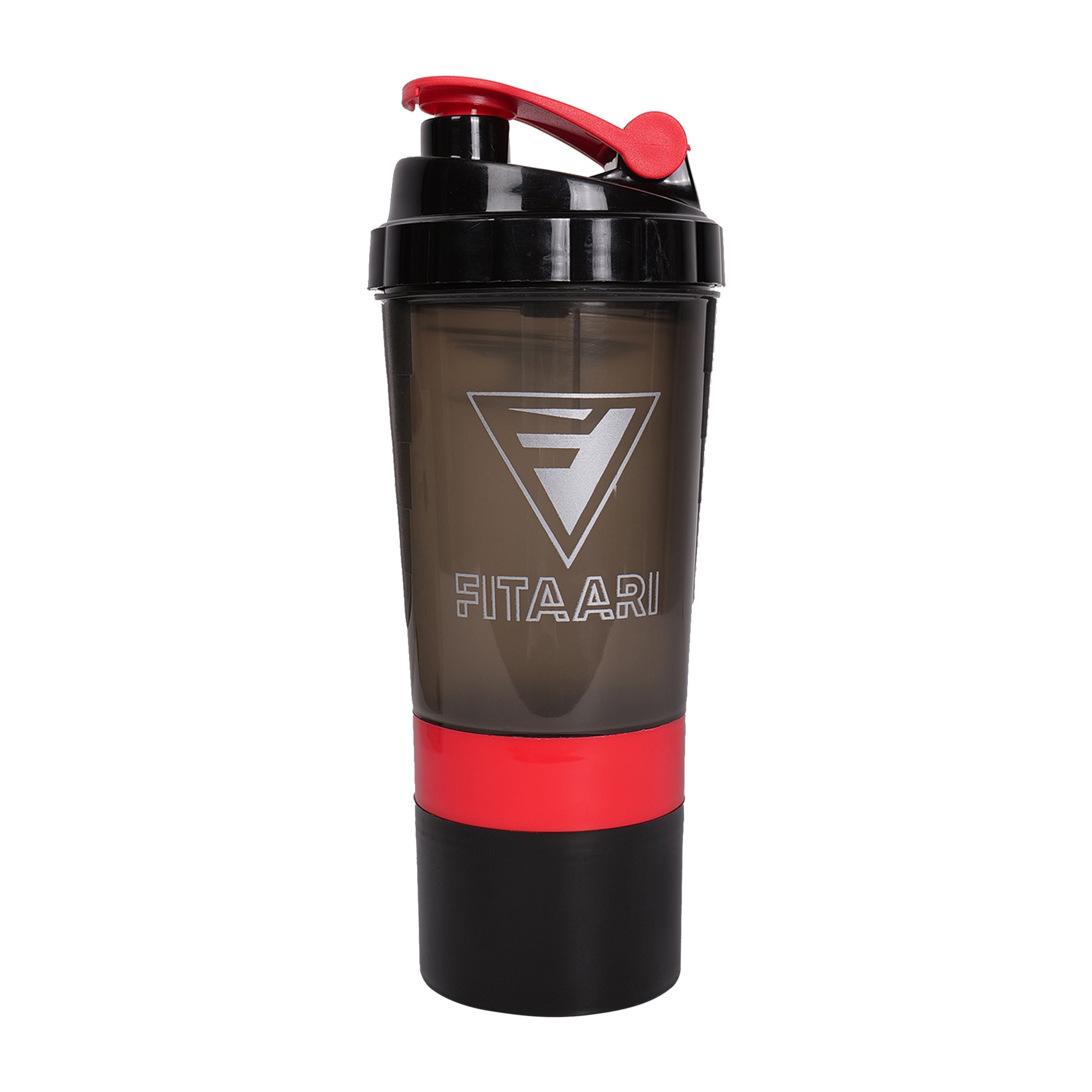 Fitaari Premium Shaker Bottle WIth Whey And Pill Container