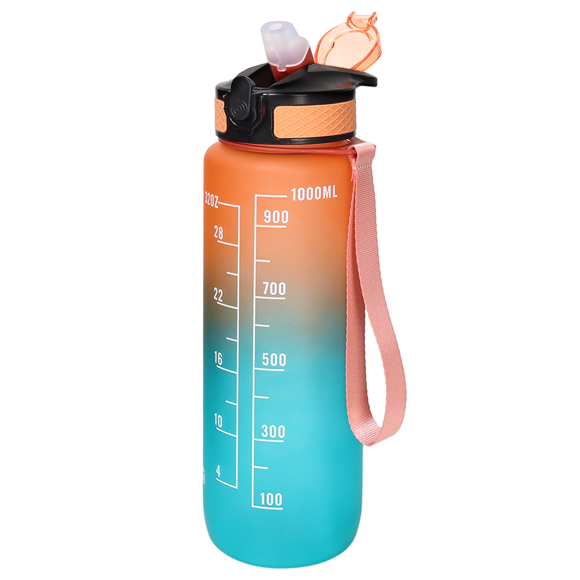 Fitaari  Premium Motivational Water Bottle, 1 Litre Sipper Bottle For Adults, Kids,Unbreakable Motivational Water Bottle Time Mark Sipper With Straw & Time For Gym Office School Home Water Bottle