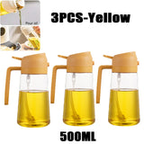 Fitaari™ Oil Sprayer Bottle BBQ Cooking Olive Oil Sprayer Plastic Baking Oil Spray Empty Bottle Vinegar Bottle Or Oil brush