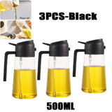 Fitaari™ Oil Sprayer Bottle BBQ Cooking Olive Oil Sprayer Plastic Baking Oil Spray Empty Bottle Vinegar Bottle Or Oil brush